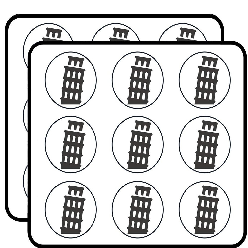 18 Pcs Gray Simple Italian Italy Cartoon Icon 2" Stickers Decals Laptop Notebook Phone Waterproof Vinyl Trendy