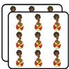 18 Pcs Cute Retro Afro Beach Babe on Ball Cartoon - Brown Afro 2" Stickers Decals Laptop Notebook Phone Waterproof Vinyl Trendy view 1