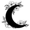 18 Pcs Crescent Moon with Dainty Black and White Flowers 2" Stickers Decals Laptop Notebook Phone Waterproof Vinyl Trendy view 2