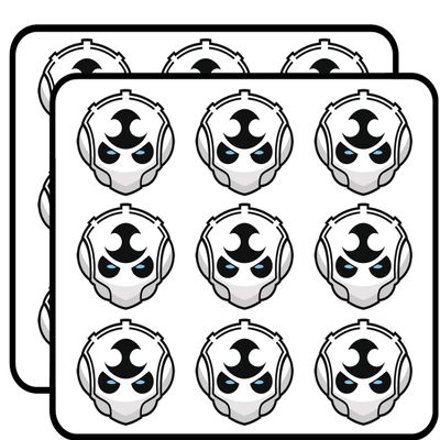 18 Pcs Evil Cyborg Robot Head Cartoon 2" Stickers Decals Laptop Notebook Phone Waterproof Vinyl Trendy