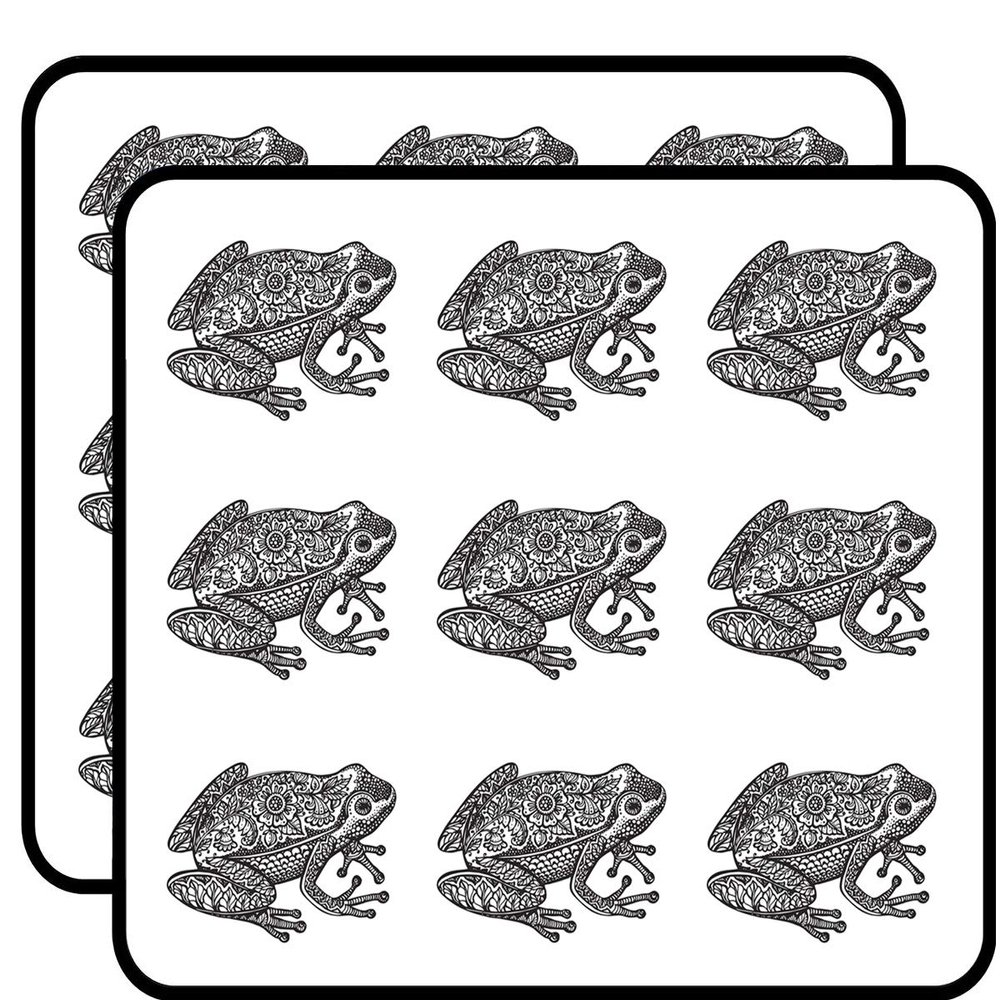 18 Pcs Black and White Tribal Floral Print Frog 2" Stickers Decals Laptop Notebook Phone Waterproof Vinyl Trendy