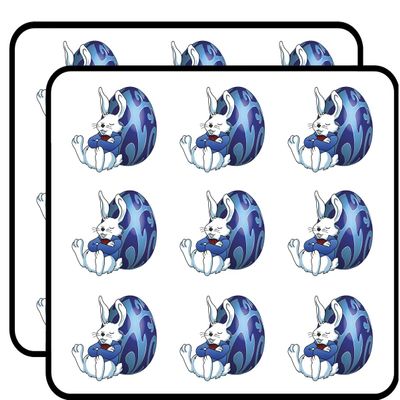 18 Pcs Cute Sleepy White Bunny Easter Rabbit with Egg Cartoon 2" Stickers Decals Laptop Notebook Phone Waterproof Vinyl Trendy