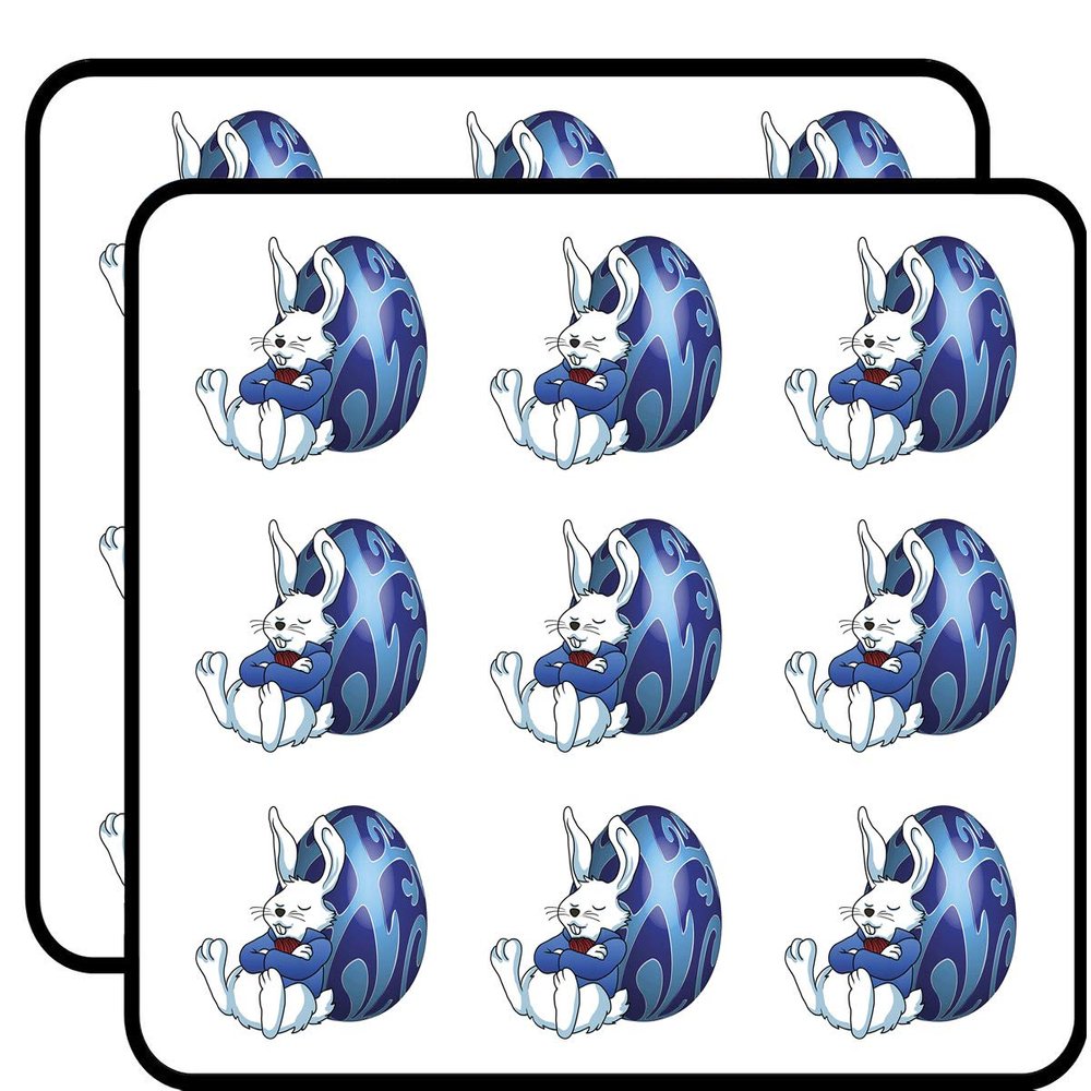 18 Pcs Cute Sleepy White Bunny Easter Rabbit with Egg Cartoon 2" Stickers Decals Laptop Notebook Phone Waterproof Vinyl Trendy