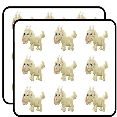 18 Pcs Pretty Beige Baby Goat Ram Cartoon 2" Stickers Decals Laptop Notebook Phone Waterproof Vinyl Trendy