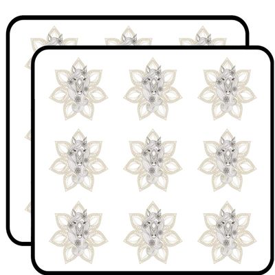18 Pcs Delicate Cream Feminine Horse with Mandala Flowers 2" Stickers Decals Laptop Notebook Phone Waterproof Vinyl Trendy