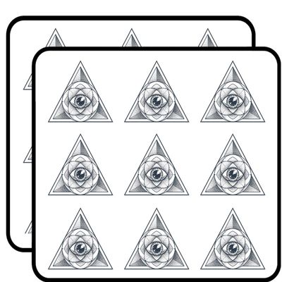 18 Pcs Black an White Geometric All Seeing Eye of Providence Icon 2" Stickers Decals Laptop Notebook Phone Waterproof Vinyl Trendy