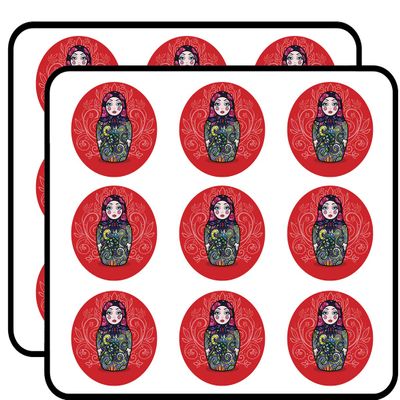 18 Pcs Beautiful Matryoshka Russian Nesting Doll Red Icon Cartoon 2" Stickers Decals Laptop Notebook Phone Waterproof Vinyl Trendy