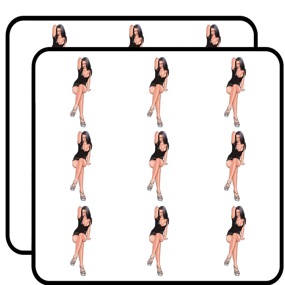 18 Pcs Sexy Beautiful Woman Girl Lady Long Legs Hair Dress Nude Gold Pink Grey Black White 2" Stickers Decals Laptop Notebook Phone Waterproof Vinyl Trendy