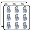 18 Pcs Periwinkle Blue Matryoshka Russian Nesting Doll 2" Stickers Decals Laptop Notebook Phone Waterproof Vinyl Trendy view 1