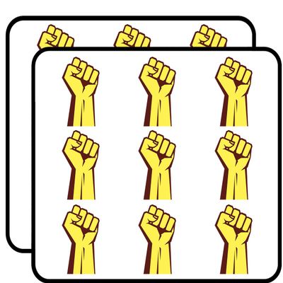 18 Pcs Cool Simple Golden Yellow Fight Fist Cartoon Icon 2" Stickers Decals Laptop Notebook Phone Waterproof Vinyl Trendy