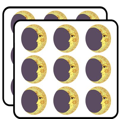 18 Pcs Detailed Floral Crescent Moon Yellow Grey Black Brown 2" Stickers Decals Laptop Notebook Phone Waterproof Vinyl Trendy