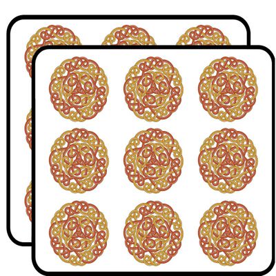 18 Pcs Simple Red Yellow Celtic Knot Cross Icon 2" Stickers Decals Laptop Notebook Phone Waterproof Vinyl Trendy