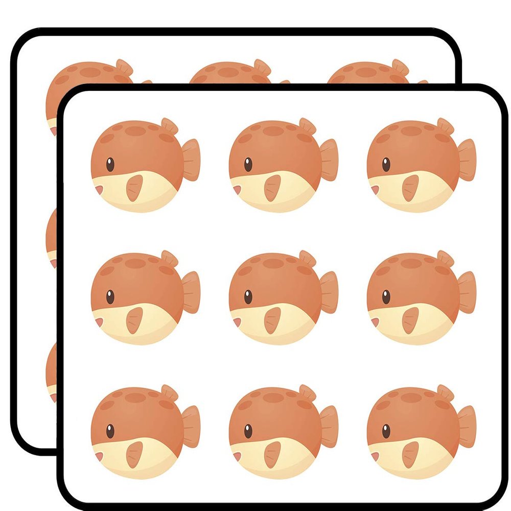 18 Pcs Cute Happy Baby Sea Creature Cartoon - Fish 2" Stickers Decals Laptop Notebook Phone Waterproof Vinyl Trendy