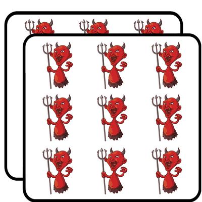 18 Pcs Angry Red Evil Creepy Floating Halloween Devil Cartoon 2" Stickers Decals Laptop Notebook Phone Waterproof Vinyl Trendy