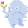 18 Pcs Sweet Kids Nursery Pastel Elephant Cartoon - Blue Flower 2" Stickers Decals Laptop Notebook Phone Waterproof Vinyl Trendy view 2