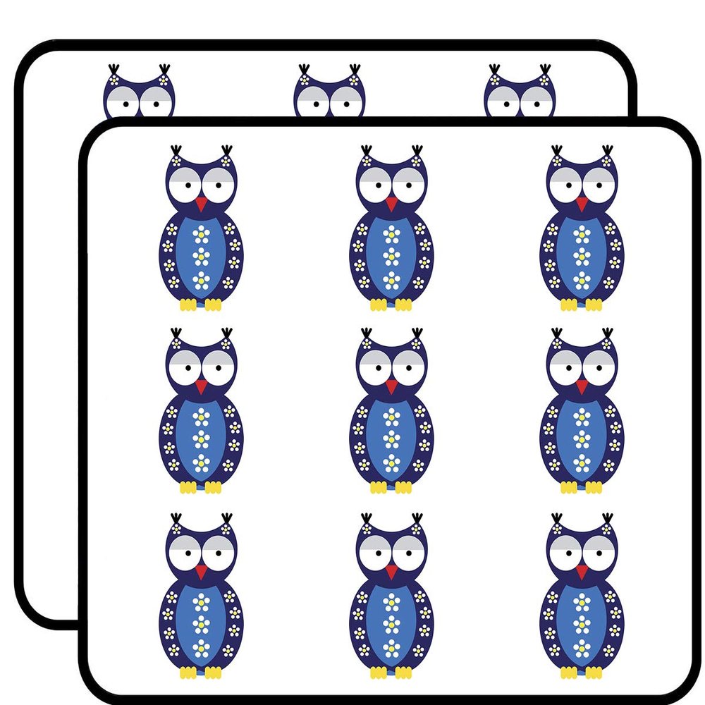 18 Pcs Cool Floral Daisy Blue Owl Cartoon 2" Stickers Decals Laptop Notebook Phone Waterproof Vinyl Trendy