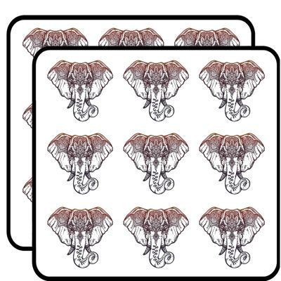 18 Pcs Red Purple Mandala Elephant Cartoon Pen Art 2" Stickers Decals Laptop Notebook Phone Waterproof Vinyl Trendy