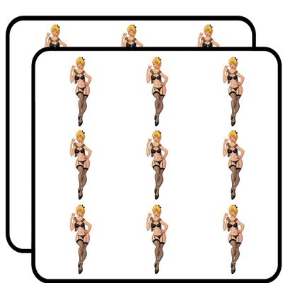 18 Pcs Sexy Curvy Woman in Black Elegant Lingerie Cartoon 2" Stickers Decals Laptop Notebook Phone Waterproof Vinyl Trendy