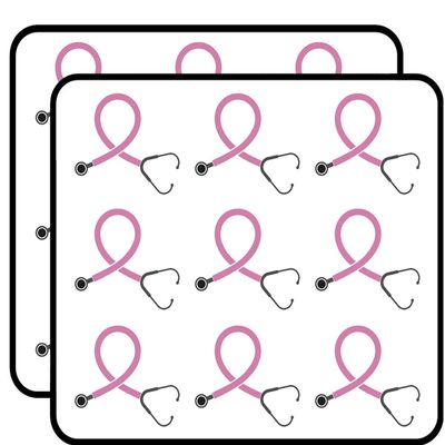 18 Pcs Simple Breast Cancer Pink Stethoscope Cartoon 2" Stickers Decals Laptop Notebook Phone Waterproof Vinyl Trendy