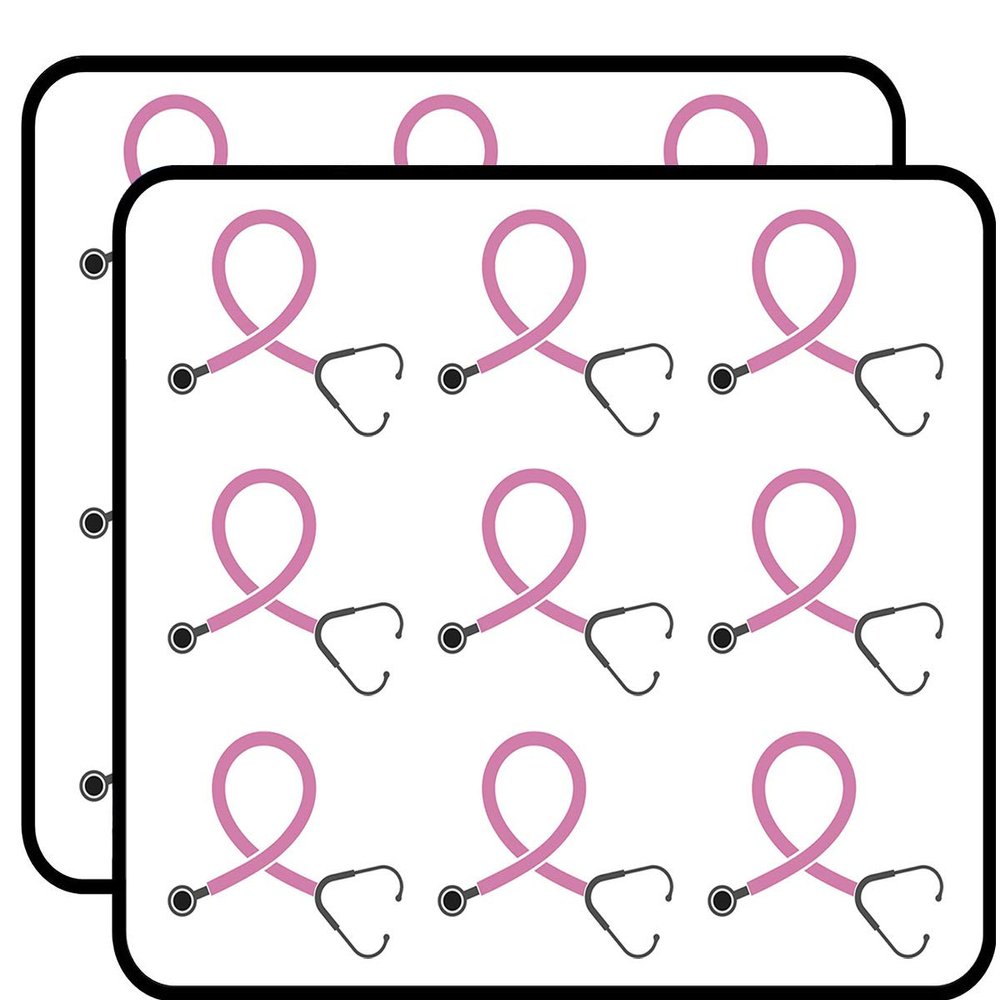18 Pcs Simple Breast Cancer Pink Stethoscope Cartoon 2" Stickers Decals Laptop Notebook Phone Waterproof Vinyl Trendy