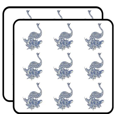 18 Pcs Pretty Marble Blue Yellow Peacock 2" Stickers Decals Laptop Notebook Phone Waterproof Vinyl Trendy