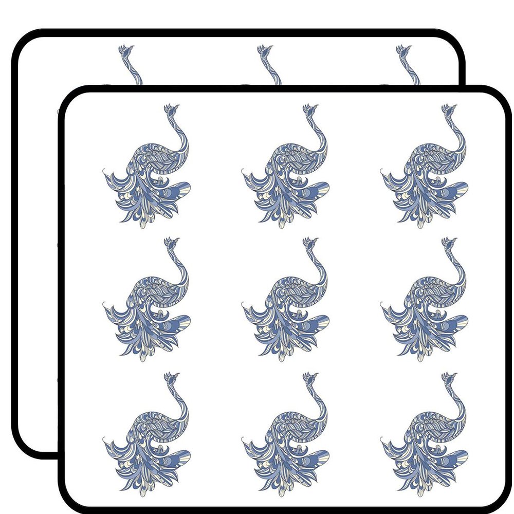 18 Pcs Pretty Marble Blue Yellow Peacock 2" Stickers Decals Laptop Notebook Phone Waterproof Vinyl Trendy