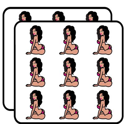 18 Pcs Sexy Beach Babe Woman in Pink Bikini Cartoon 2" Stickers Decals Laptop Notebook Phone Waterproof Vinyl Trendy