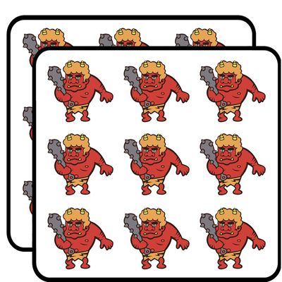 18 Pcs Ancient Cave Man Red Devil with Club Cartoon 2" Stickers Decals Laptop Notebook Phone Waterproof Vinyl Trendy