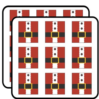 18 Pcs Simple Christmas Holiday Santa Costume Cartoon Icon 2" Stickers Decals Laptop Notebook Phone Waterproof Vinyl Trendy