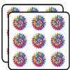 18 Pcs Geometric Rainbow Lotus Mandala Flower 2" Stickers Decals Laptop Notebook Phone Waterproof Vinyl Trendy view 1