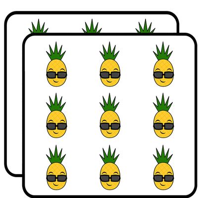 18 Pcs Cool Summer Pineapple with Glasses Cartoon 2" Stickers Decals Laptop Notebook Phone Waterproof Vinyl Trendy