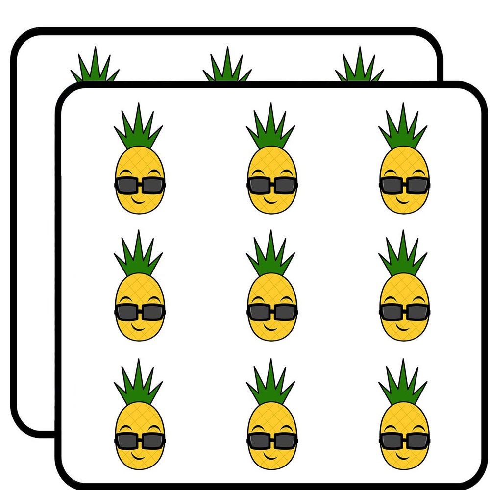 18 Pcs Cool Summer Pineapple with Glasses Cartoon 2" Stickers Decals Laptop Notebook Phone Waterproof Vinyl Trendy