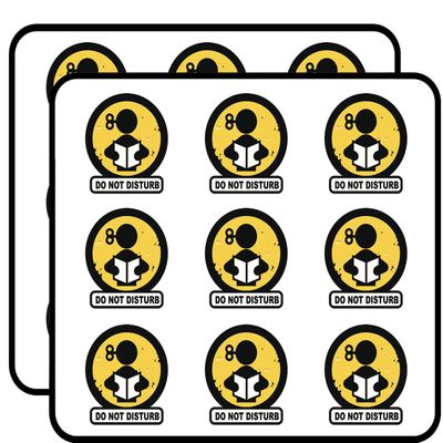 18 Pcs DO NOT Disturb Logo Studying Reading Yellow Black White 2" Stickers Decals Laptop Notebook Phone Waterproof Vinyl Trendy