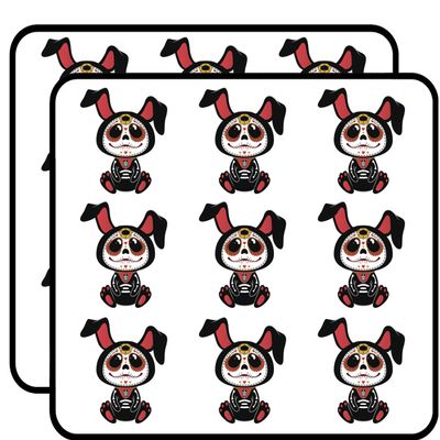 18 Pcs Cute Dia de Los Muertos Bunny Rabbit 2" Stickers Decals Laptop Notebook Phone Waterproof Vinyl Trendy