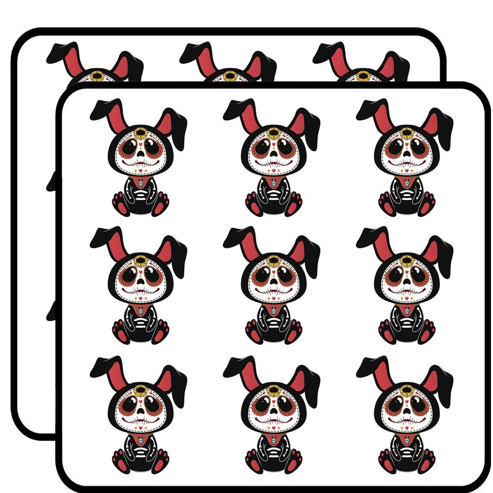 18 Pcs Cute Dia de Los Muertos Bunny Rabbit 2" Stickers Decals Laptop Notebook Phone Waterproof Vinyl Trendy