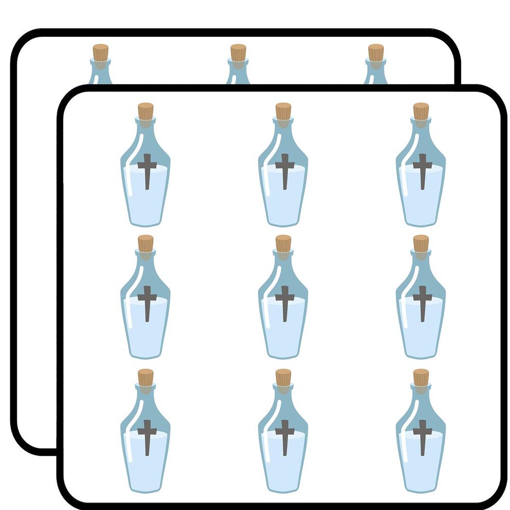 18 Pcs Simple Holy Water Bottle Vail Cartoon 2" Stickers Decals Laptop Notebook Phone Waterproof Vinyl Trendy