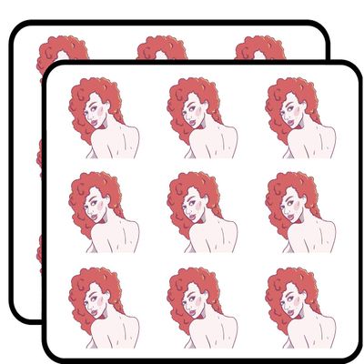 18 Pcs Sexy Topless Comic Woman with Red Hair Afro Cartoon 2" Stickers Decals Laptop Notebook Phone Waterproof Vinyl Trendy