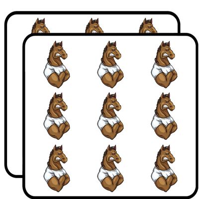 18 Pcs Cool Strong Tough Angry Sport School Mascot Cartoon - Horse Mustang 2" Stickers Decals Laptop Notebook Phone Waterproof Vinyl Trendy