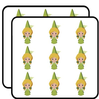 18 Pcs Adorable Cute Little Green Princess Cartoon 2" Stickers Decals Laptop Notebook Phone Waterproof Vinyl Trendy