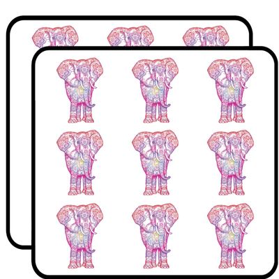 18 Pcs Pretty Girly Rainbow Ombre Mandala Flower Pattern Elephant Cartoon 2" Stickers Decals Laptop Notebook Phone Waterproof Vinyl Trendy