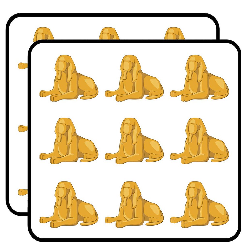18 Pcs Cool Simple Golden Egyptian Sphynx Cartoon 2" Stickers Decals Laptop Notebook Phone Waterproof Vinyl Trendy