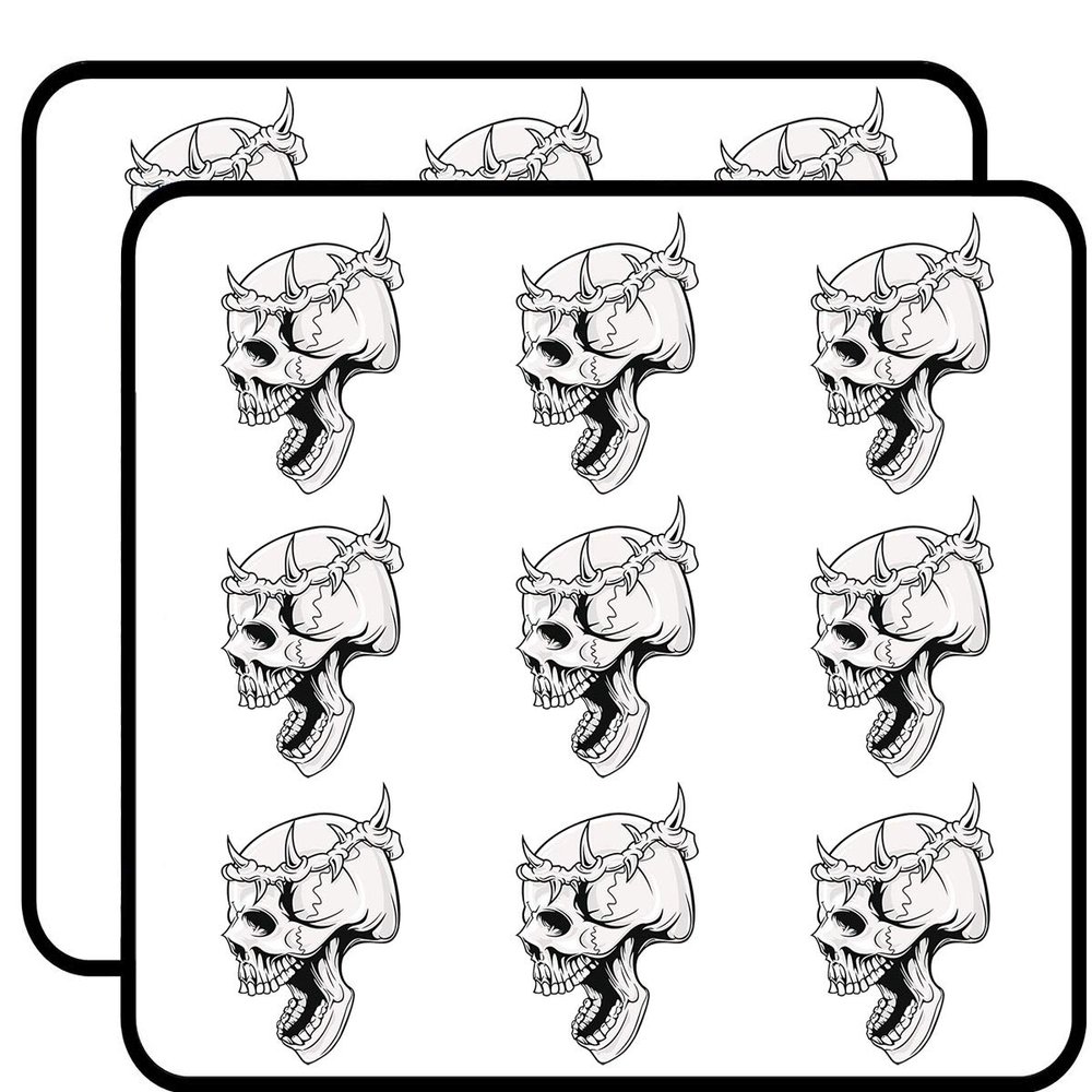 18 Pcs Cool Creepy Gothic Skull with Thorn Crown Cartoon 2" Stickers Decals Laptop Notebook Phone Waterproof Vinyl Trendy