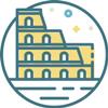 18 Pcs Cute Simple Colosseum Rome Cartoon Icon 2" Stickers Decals Laptop Notebook Phone Waterproof Vinyl Trendy view 2