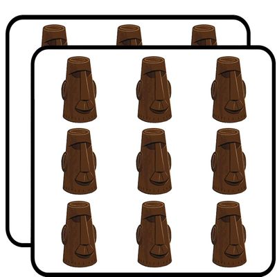 18 Pcs Classic Traditional Hawaiian Tiki God Head Totem Cartoon -Dark Brown 2" Stickers Decals Laptop Notebook Phone Waterproof Vinyl Trendy