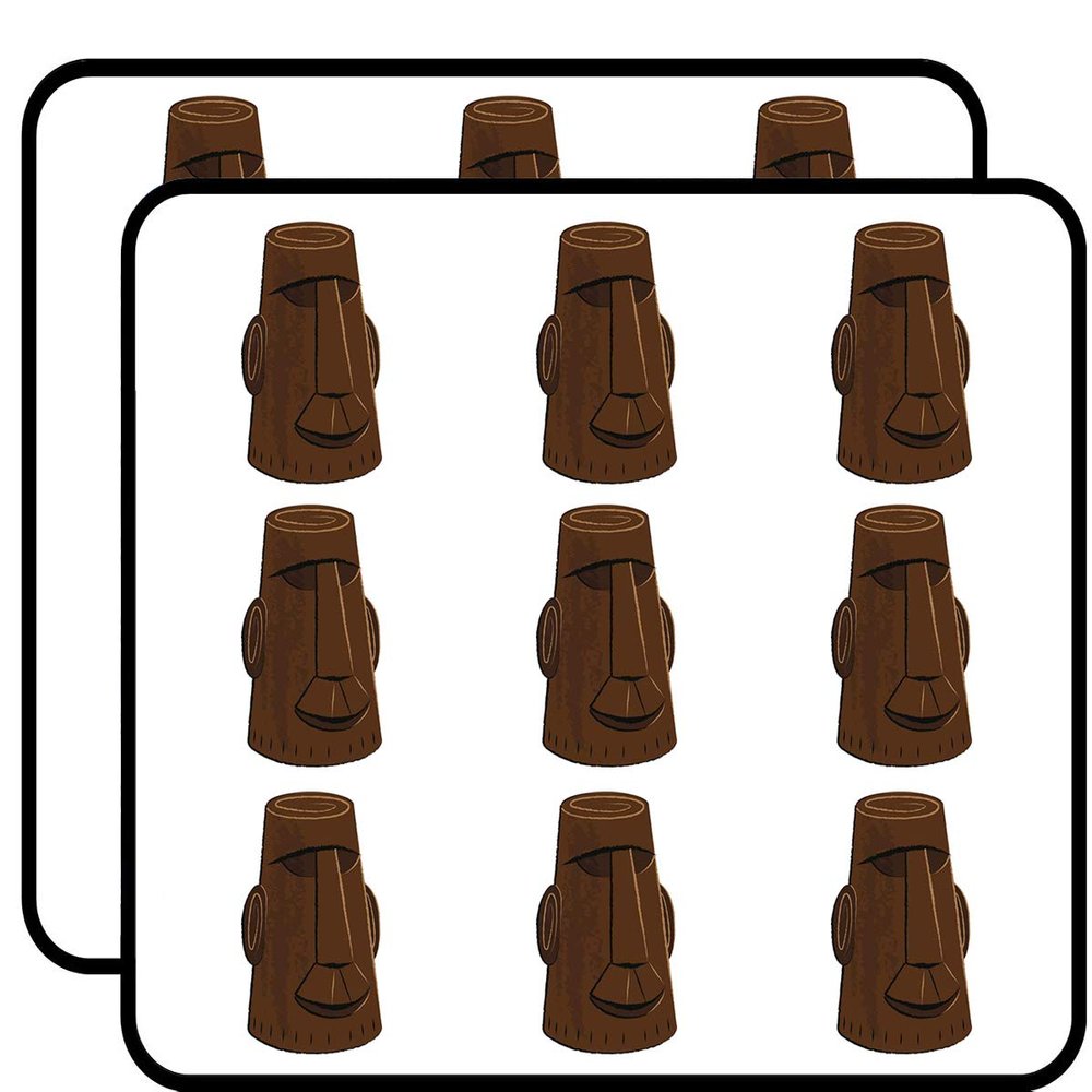 18 Pcs Classic Traditional Hawaiian Tiki God Head Totem Cartoon -Dark Brown 2" Stickers Decals Laptop Notebook Phone Waterproof Vinyl Trendy