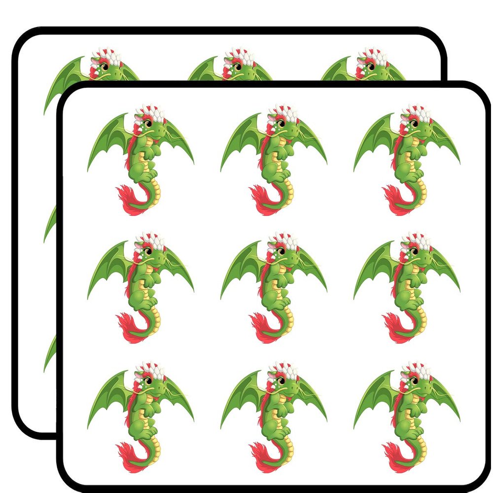 18 Pcs Cute Adorable Girly Green Baby Flying Dragon Cartoon 2" Stickers Decals Laptop Notebook Phone Waterproof Vinyl Trendy