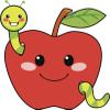 18 Pcs Happy Friendly Kindergarten Preschool Apple and Worm 2" Stickers Decals Laptop Notebook Phone Waterproof Vinyl Trendy view 2