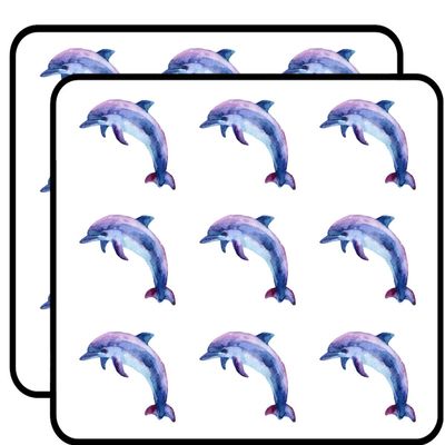 18 Pcs Pretty Rainbow Ombre Watercolor Dolphin 2" Stickers Decals Laptop Notebook Phone Waterproof Vinyl Trendy