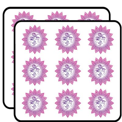 18 Pcs Pretty Pink Mandala Flower with Boho Sun Moon Cartoon 2" Stickers Decals Laptop Notebook Phone Waterproof Vinyl Trendy