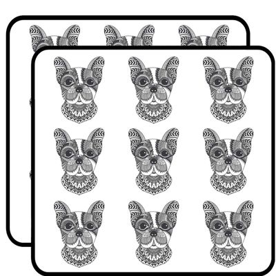 18 Pcs Mandala Tribal Pattern Frenchie French Bulldog 2" Stickers Decals Laptop Notebook Phone Waterproof Vinyl Trendy